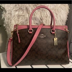 Coach Mia Satchel in Signature Canvas - Pink/Rose